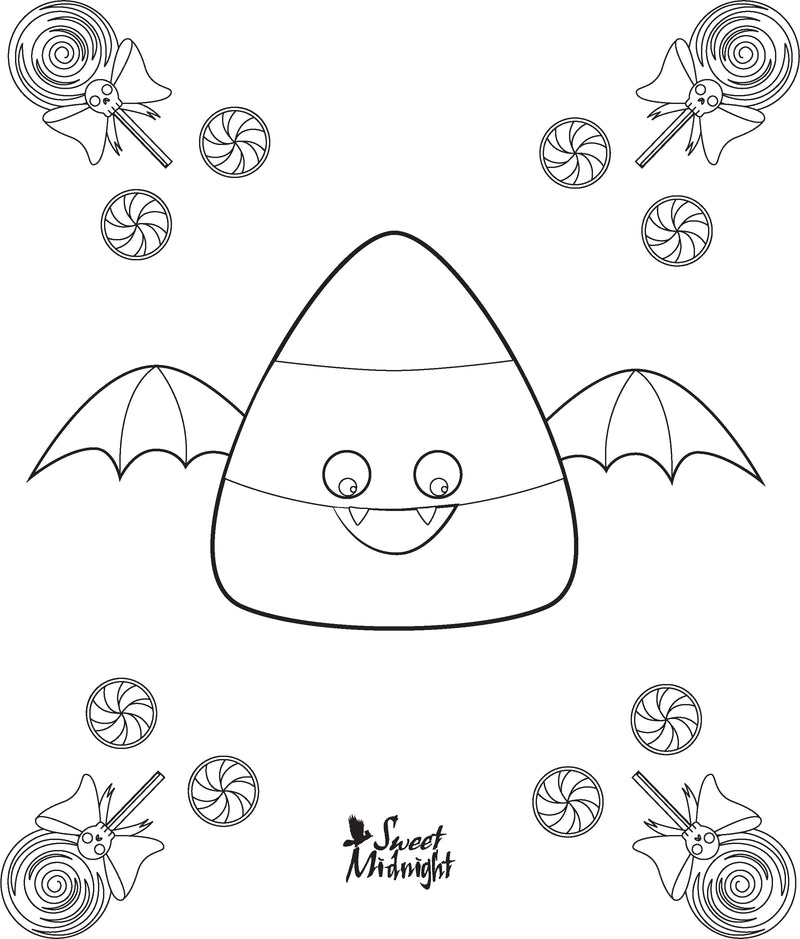 Sweet Midnight Coloring Page Candy Corn