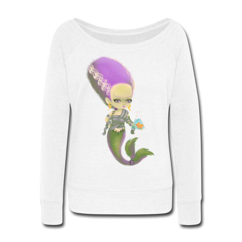 Monster Bride Mermaid Women's Wideneck Sweatshirt - white