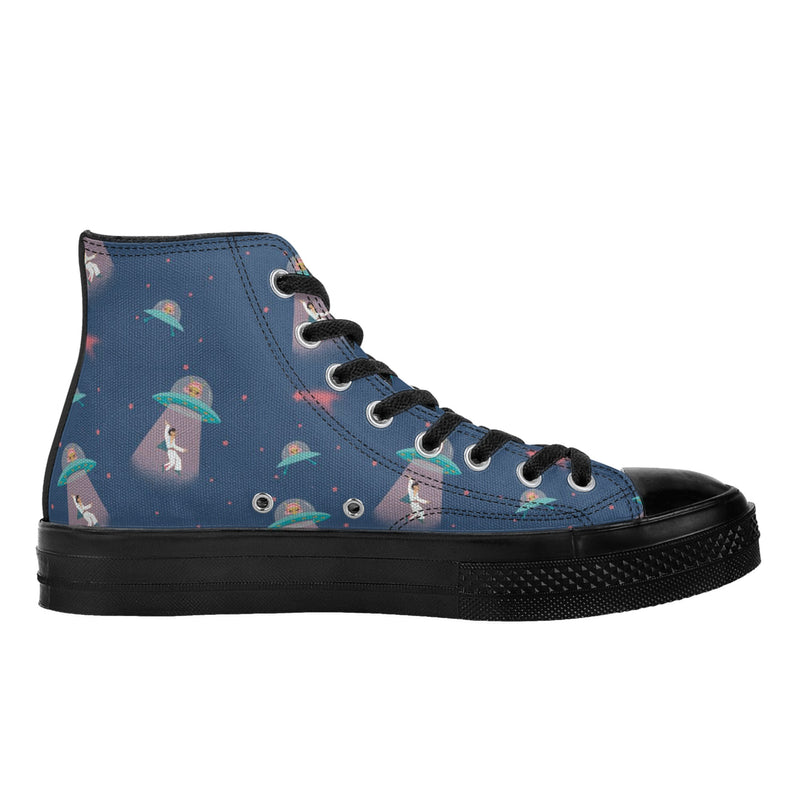 Abduction of EP Mens Classic Black High Top Canvas Shoe