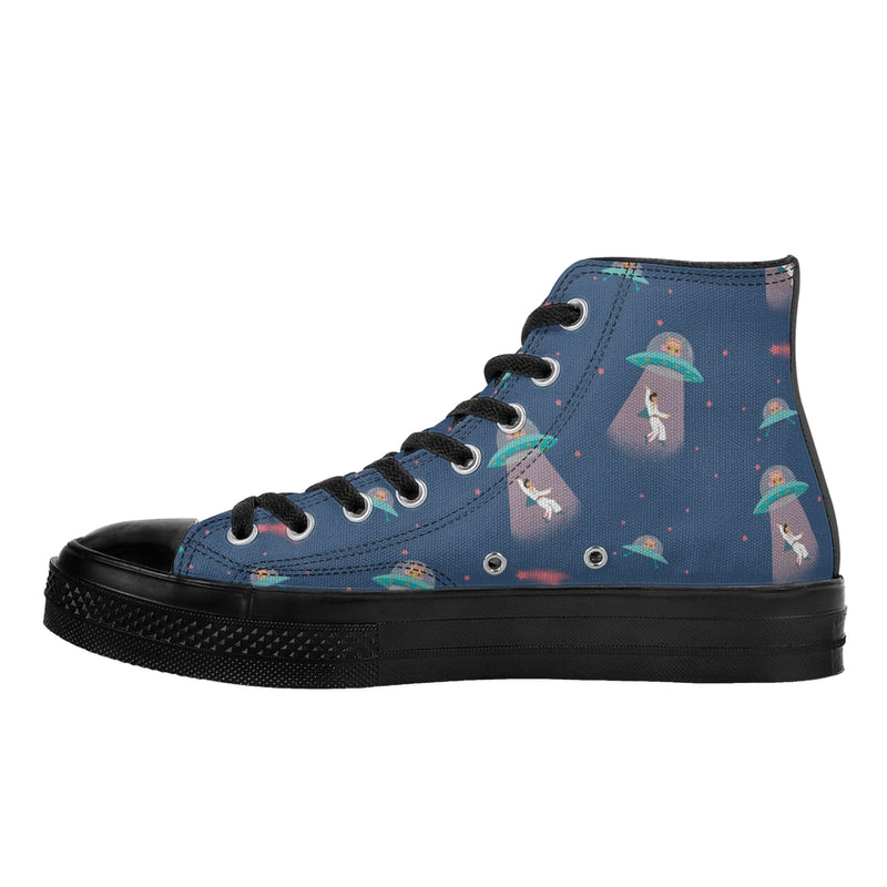 Abduction of EP Mens Classic Black High Top Canvas Shoe
