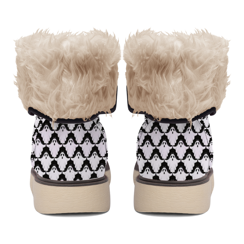 Ghost and Bats Faux Fur Boots Unisex