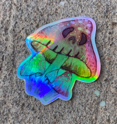 Monstrous Mushroom Holographic Sticker