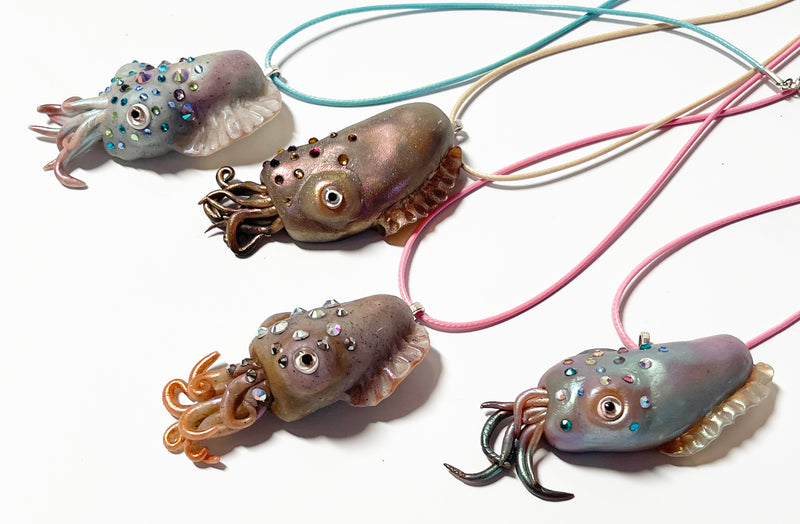 Blinged Squid Necklaces