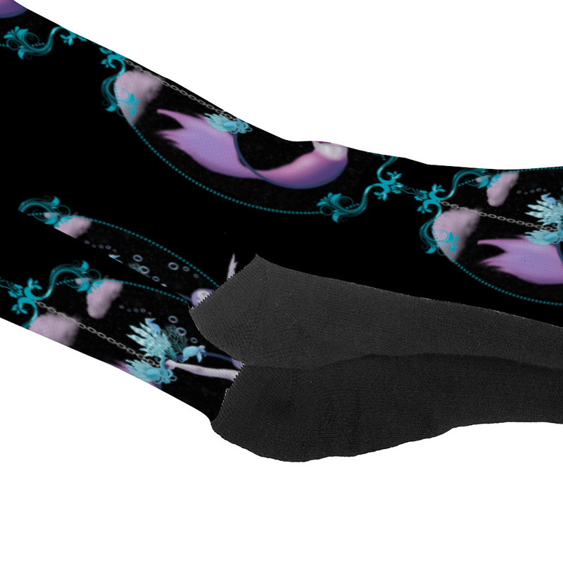 Flying Mermaid Custom Unisex Multi Size Mid-calf Cotton Socks