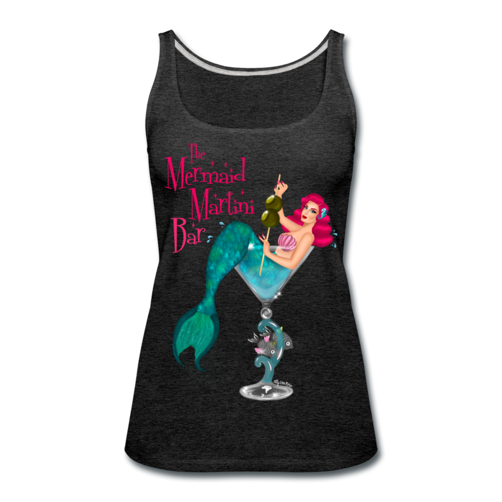 The Mermaid Martini Bar Women’s Premium Tank Top - charcoal gray