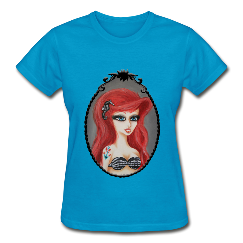 Lure Me Under the Sea Gildan Ultra Cotton Ladies T-Shirt - turquoise